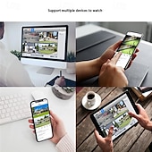 ieftine Camere Rețea IP Interior-Cameră de securitate Wi-Fi pentru exterior cu triplu obiectiv de 9MP – cameră de supraveghere PTZ cu urmărire automată, previzualizare pe 3 ecrane, vedere nocturnă, rezistență la apă IP66
