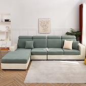 abordables Funda de sofá-Funda de cojín elástica para sofá, funda elástica para sillón seccional, sofá de dos plazas, 4 o 3 plazas, forma de L, sólida, suave, duradera, lavable