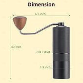economico Accessori per il caffè-Macinacaffè manuale con macina in acciaio regolabile per cucina, utensile portatile per macinare il caffè espresso a mano