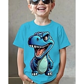 abordables Animaux 3D pour Garçon-Garçons 3D Dinosaure T-shirt Manche Courte Été Printemps Mode Basique Enfants 4-12 ans Col Rond Extérieur Occasionnel Quotidien Coupe régulière