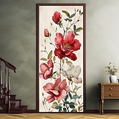 abordables Banners de Garaje y Puerta-Decoraciones de Puerta Florales Cubiertas de Puerta Tapiz de Puerta Cortina Decorativa de Puerta Fondo para Puerta Interior/Exterior Banner de Puerta Frontal para Granja