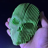 baratos Decorações de Halloween Penduradas e de Mesa-Caveira quântica luminosa impressa em 3D para decoração de Halloween, cabeça de esqueleto quântico que brilha no escuro, presente assustador iluminado para fãs de terror, decoração de mesa gótica