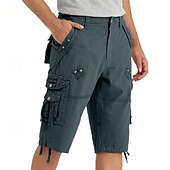 olcso Klasszikus-Férfi Capri Cargo rövidnadrág Outdoor Shorts Alkalmi rövidnadrág Planinarske kratke hlače Baggy rövidnadrág Többzsebes 8 Zseb Sima Nedvességelvezető Viselhető Borjú-hossz Szabadtéri Hétköznapi Napi