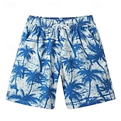 voordelige Heren Elite Shorts-Voor heren Korte broek Strandshorts Trekkoord Grafisch Blad dier Ademend Sneldrogend Knielengte Buiten Vakantie Huis Vakantie Etnische stijl Meerblauw Leger groen Rekbaar
