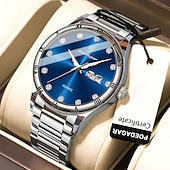 abordables Montres à quartz-878 nouvelle montre multifonctionnelle rétro pour hommes, double calendrier, veilleuse, montre à quartz étanche pour hommes