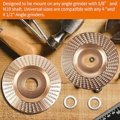 cheap Drill Bit Set-3PCS Wood Carving Disc Set for 4&quot; or 4 1/2&quot; Angle Grinder with 5/8&quot; Arbor, Grinding Wheel Shaping Disc for Wood Cutting, Grinder Cutting Wheel Attachments