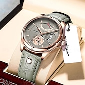 economico Orologi meccanici-Orologio da uomo, moda, lusso, sportivo, orologio da polso da uomo, impermeabile, luminoso, in pelle, con data, al quarzo.