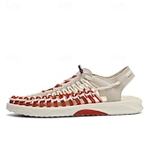 preiswerte Urlaubsandalen-Herren-Sneaker in Rot und Marineblau, Laufschuhe mit einzigartigem Schnürdesign und gepolsterter Sohle für Sport und Freizeit