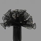 baratos Plantas e Flores Artificiais-Embalagem de presente de flores com luz LED, material de embrulho de gaze ondulada para buquê, caixa de presente de pirulito para casamento, festa, aniversário