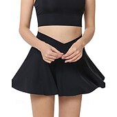 economico Gonne e Skorts da Donna-Per donna Tinta unita Gonna casual Gonne da tennis con pantaloncini Arricciato Traspirante Tennis Golf Pickleball Nero Bianco Rosa Abbigliamento da tennis