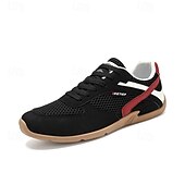 Χαμηλού Κόστους Ανδρικά Sneakers-Ανδρικά λευκά και κόκκινα αθλητικά αθλητικά παπούτσια με μαύρο σχέδιο και κορδόνια - αθλητικά, άνετα, ιδανικά για τρέξιμο, γυμναστήριο και casual ρούχα