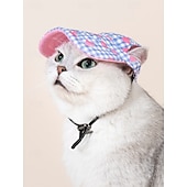 abordables Sombrero de sol-Gorra de béisbol para perro, visera playera de verano para perro y gato con agujeros para las orejas, tocado ajustable para cachorros