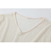 preiswerte Basic-T-Shirts-Herren T Shirt T-Shirt Langarmshirt Langarm V Ausschnitt Sommer Frühling Einfach Mode Designer Basic Klassisch Urlaub Straße Ausgehen Beige Top T-Shirt für Herren