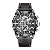 halpa Kvartsikellot-860 uusi muodikas ylellinen miesten vedenpitävä kello monitoiminen valoisa miesten kvartsikello