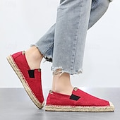 economico Slip-ons e mocassini da uomo-scarpe espadrillas slip-on da uomo rosse con suola in juta - scarpe estive comode e alla moda per l&#039;uso quotidiano