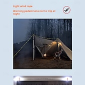 economico Striscie luci a batteria-1 corda luminosa da campeggio per esterni, 3 m/5 m/10 m, impermeabile IP66, corda antivento per tenda con 8 modalità di illuminazione, design durevole e vano batteria impermeabile AA.