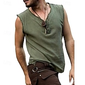 cheap Tank Tops-Men&#039;s Tank Top Vest Top Undershirt Sleeveless Shirt Sleeveless V Neck Summer Plain Fashion Designer Basic Classic Vacation Street Going out Black Wine Blue Top Tee for Men