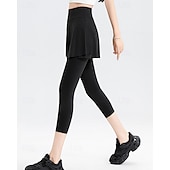 economico Gonne e Skorts da Donna-Per donna Tinta unita Gonna casual Gonna da tennis con leggings Capri Tasche Laterali Spacco Asciugatura Rapida Tennis Golf Pickleball Pantaloni Nero Marrone Grigio Spandex Abbigliamento da tennis