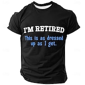 お買い得  メンズおもしろTシャツ-男性用グラフィックTシャツ『私は退職した、これが私の服装の限界だ』面白い退職ユーモアショートスリーブ