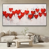 economico Quadri fiori/botanica-Mintura, dipinto a olio su tela, fatto a mano, con grafico a forma di cuore, decorazione da parete, immagine moderna astratta con texture, per la casa, dipinto arrotolato senza cornice e non