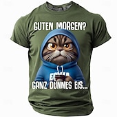 preiswerte T-Shirts mit Tiermuster-Lustige T Shirts MäNner Guten Morgen Ganz Dünnes Eis Bedruckt Herren Bekleidung