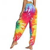 cheap Bottoms-Retro Vintage Boho 1970s Harem pants Yoga Pants Hippie Tie Dye Smocked Waist Rainbow Fancy Dress Women's Halloween Carnival Pride Parade Pride Month Festival Adults' Pants