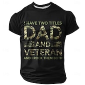 voordelige 3D-T-shirts voor heren-Voor heren Grappig jargon vader T-shirt Korte mouw T-shirt 3D-afdrukken Strakke ronde hals Overhemd Modieus Dagelijks Basic Straat Casual Dagelijks Zwart Zomer Lente Alle seizoenen Kleding S M L XL