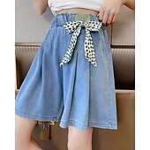 economico Pantaloni e gonne-Bambini Ragazze Pantaloncini Tinta unica Streetwear Nodo da legare Scuola Dai 4 anni in su Estate Azzurro