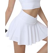 economico Gonne e Skorts da Donna-Per donna Tinta unita Gonna casual Gonne da tennis con pantaloncini Arricciato Traspirante Tennis Golf Pickleball Nero Bianco Rosa Abbigliamento da tennis