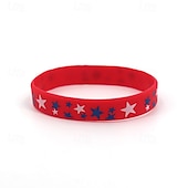abordables Décoration du Jour de l&amp;#39;Indépendance-Bracelets de la fête de l&#039;indépendance, fête nationale, bracelets en silicone pour la fête de l&#039;indépendance des États-Unis