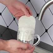 economico Pulizia cucina-5 pezzi di spugna per lavare i piatti in luffa, spugna per strofinare, strofinaccio per piatti, facile da pulire, spugna per strofinare, spazzole per la cucina.