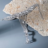 economico Braccialetti-Per donna Bracciale ad anello / Bracciale schiavo Collegamento / catena Prezioso Malocchio Moda Lusso Strass Gioielli braccialetto Argento Per Regalo Quotidiano Fidanzamento Balli di fine anno