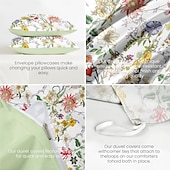cheap 100% Cotton-Flowers Duvet Cover 100% Cotton Full Size Bedding Set Bed Sets Quilt Cover Soft Lightweight Comforter Cover with 2 Pillowcases for All Season