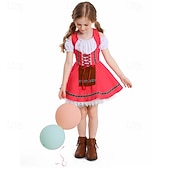 abordables Niños-Oktoberfest Vestidos Falda acampanada Mucama bávaro Munich prados Chica Carnaval Festival de Cerveza Paño de estilo tradicional