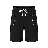 abordables Día festivo-Hombre Pantalón corto Pantalones cortos de lino Pantalones cortos de verano Pantalones cortos de playa Bolsillo Correa Cintura elástica Plano Comodidad Transpirable Corto Vacaciones Festivos Playa
