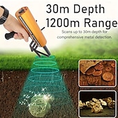cheap Outdoor Activity-Metal Detector 30m Depth 1200m Range 6 Antenna Highly Accurate Metal Pinpointer Handheld Golden Diamond Miner Detector Metal Finding Detector Remote Search Underground Metal Device for Silvery Copper