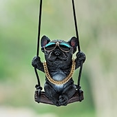 cheap Sculptures-Resin Dog Rearview Mirror Ornament, Dog Rear Mirror Accessories - Retroview Mirror Decoration - Cute Car Ornament for Truck Van Sedan for Bedrooms for Camer