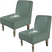 baratos Cobertura de Sofa-Capa para cadeira elástica sem braços, de cor sólida e à prova d&#039;água, de 1 peça, em couro sintético durável, para cadeiras individuais grandes, ideal para proteção de móveis residenciais e de hotéis