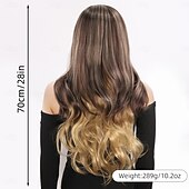 baratos Perucas Sintéticas sem Touca-Peruca sintética ondulada, profunda, em camadas, com franja, peruca de 28 polegadas, cabelo sintético a1 feminino, cor clássica e confortável