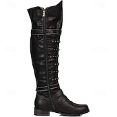 abordables Calzado-Medieval Renacimiento Zapatos Botas hasta la rodilla Botas planas de jazz Hombre Celta Pirata Víspera de Todos los Santos Mascarada Rendimiento LARP Feria Ren Adulto Zapatos