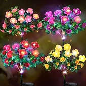رخيصةأون أضواء المناظر الطبيعية-1 قطعة 1 واط أضواء LED تعمل بالطاقة الشمسية أضواء المسار &amp;فوانيس تعمل بالطاقة الشمسية وضعين ديكور أحمر أصفر أرجواني 3 فولت إضاءة خارجية فناء حديقة 42 خرزة ليد عيد الميلاد عيد الشكر