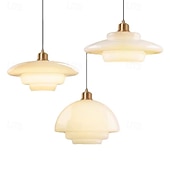 billige Øylys-LED-pendellampe hengende lamper for tak glass messing pendellamper lampeskjerm lysekroner for spisestue luksuriøs stuedekorasjon 110-240v