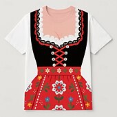 abordables Ropa Gráfica-T-Shirt bávaro Munich Alemán Gracioso Camiseta Gráfico para Mujer Adulto Impresión 3D  para Carnaval Cerveza Oktoberfest Fiesta