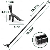 cheap Tool Accessories-High Hardness Weed Pulling Tool - Manual Stand Up Weed Puller Tool Head Replacement - 4-Claw Steel Head Design, Black