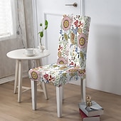 abordables Funda para silla de comedor-Funda para silla de comedor, funda para taburete, fundas de poliéster con estampado geométrico