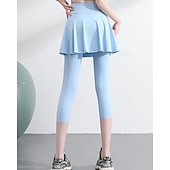 economico Gonne e Skorts da Donna-Per donna Tinta unita Gonna casual Gonna da tennis con leggings Tasche Laterali Asciugatura Rapida Tennis Golf Pickleball Pantaloni Nero Bianco Blu Spandex Abbigliamento da tennis