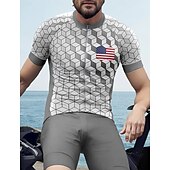 economico Maglie da uomo-Per uomo Maglia da Ciclismo Manica Corta Bicicletta Maglietta Maglia Top con 3 tasche posteriori Resistente ai Raggi UV Traspirante Asciugatura Rapida Cerniera Frontale Argento Gli sport Abbigliamento
