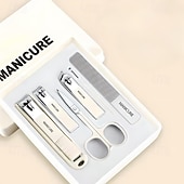 baratos Cuidados Pessoais &amp; Saúde-Conjunto de cortadores de unhas com ferramentas para cuidados com as unhas, kit de manicure e pedicure com estojo de armazenamento, conjunto de cortador de unhas de aço inoxidável para presente para