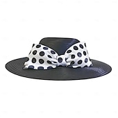 economico Cappelli per feste-Cappelli Fibra Bombetta / Cappello a cloche Cappello a secchiello Cappello di paglia Matrimonio Tè Elegante Matrimonio Con Fiocco Pois Copricapo Copricapo