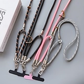 お買い得  携帯電話用ストラップとリストストラップ-手首と首に巻けるロープが付いた2イン1の携帯ストラップ - 取り外し可能なパッチと携帯ケース用の金属クリップ付き